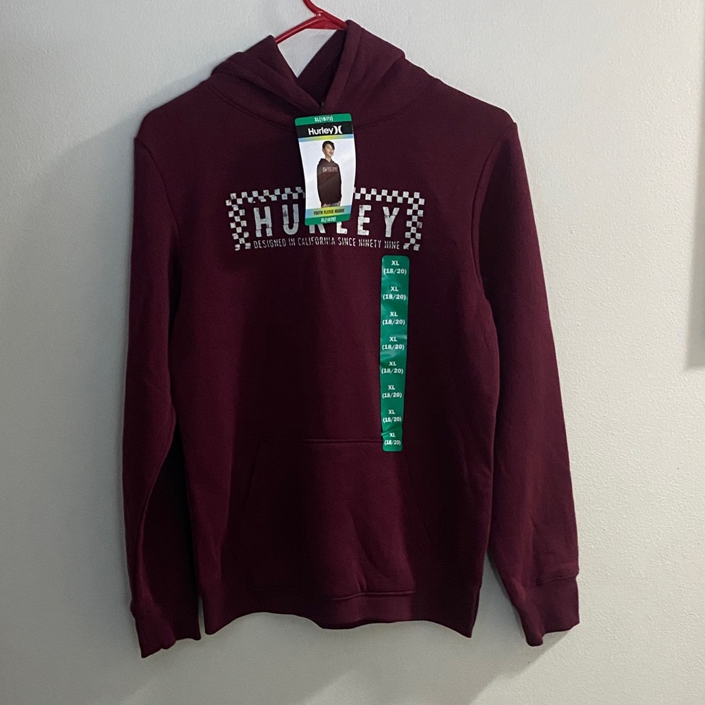 Hurley Youth Maroon Hoodie